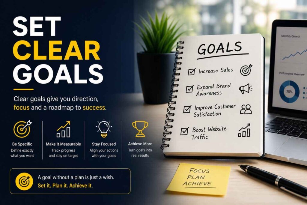 set clear goals in small business marketing
