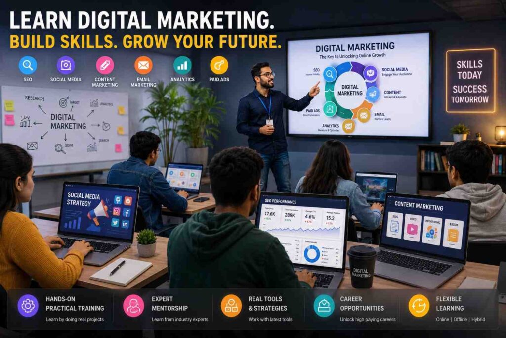 Students attending digital marketing course in Janakpuri