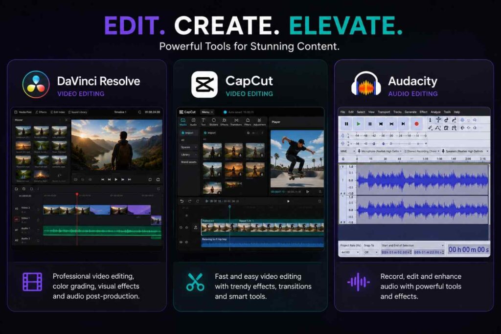 video editing softwares needed in freelance video editing jobs