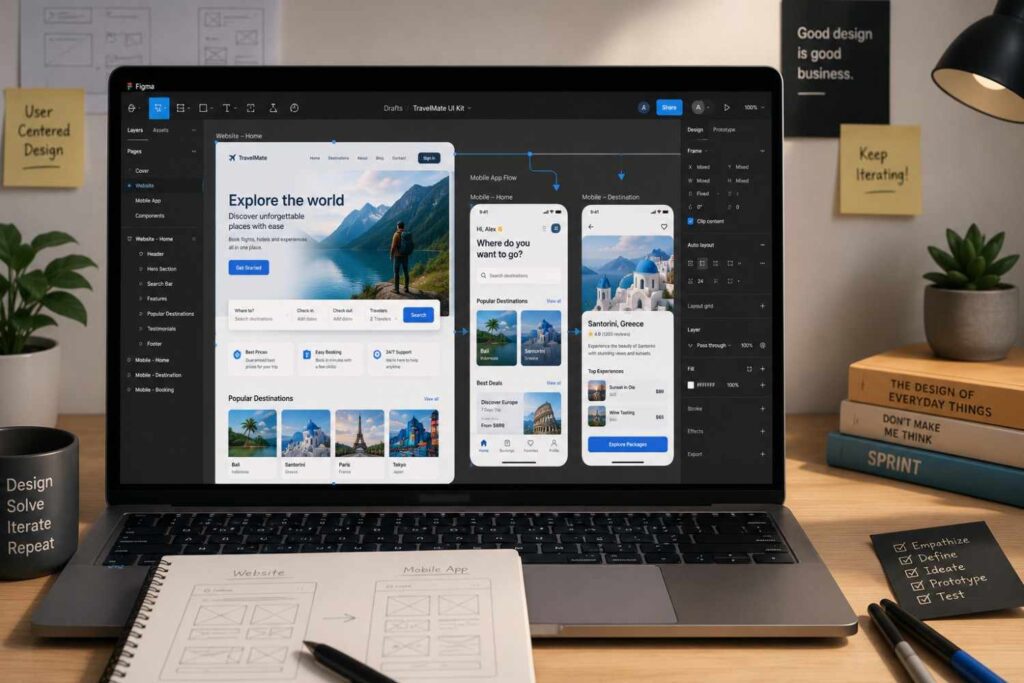 what u can create through figma in a ui ux design course