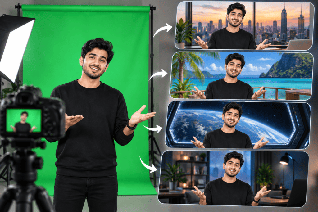 Where Is Green Screen Editing Commonly Used? It is commonly used in movies, YouTube videos, advertisements, news presentations, educational videos, and social media content. Filmmakers and creators use it whenever they need to combine real footage with digital backgrounds or visual effects.