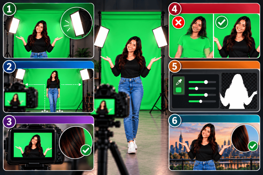 . How to Improve Your Green Screen Editing Results? Good preparation can make the editing process faster and more effective. Focus on lighting, subject positioning, footage quality, and careful keying.